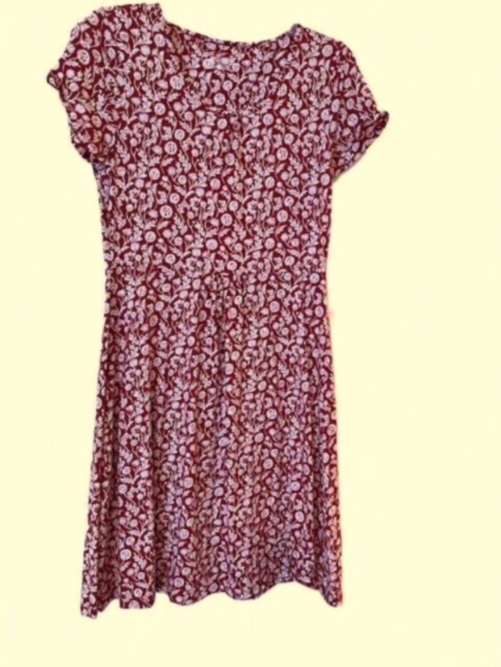 Mountain Warehouse Pretty Dark Red and White Floral Dress Size 8